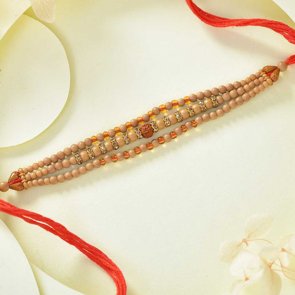 Attractive Rakhi With Sandalwood Beads