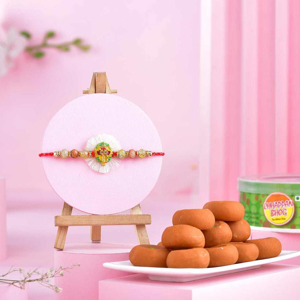 Kesar Peda with SIngal Rakhi Hamper.