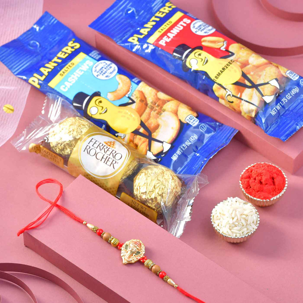 Single Rakhi  Chocolate and DryFruit Hamper