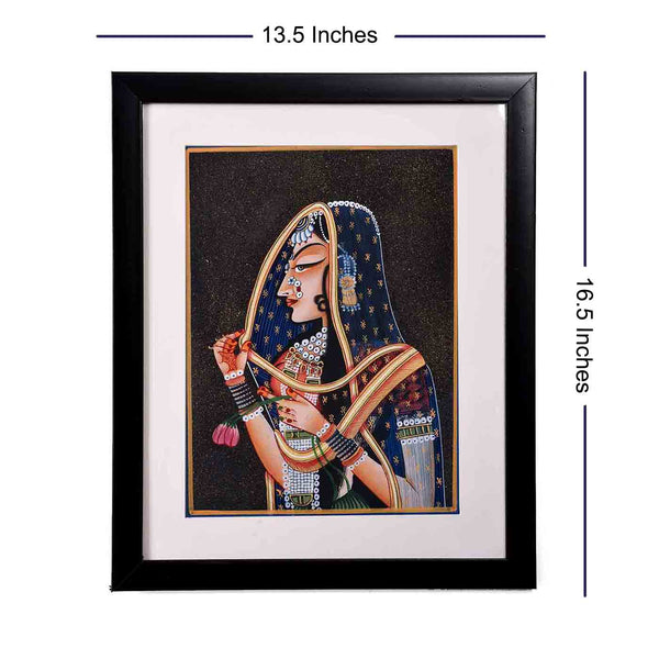 Beautiful Bani-Thani Rajasthani Painting (13.5*16.5 Inches)