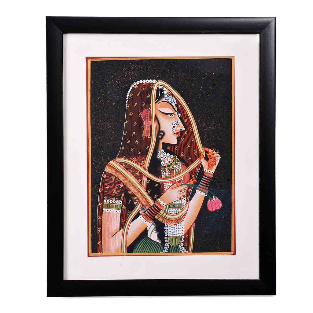 Stunning Bani-Thani Rajasthani Painting (13.5*16.5 Inches)