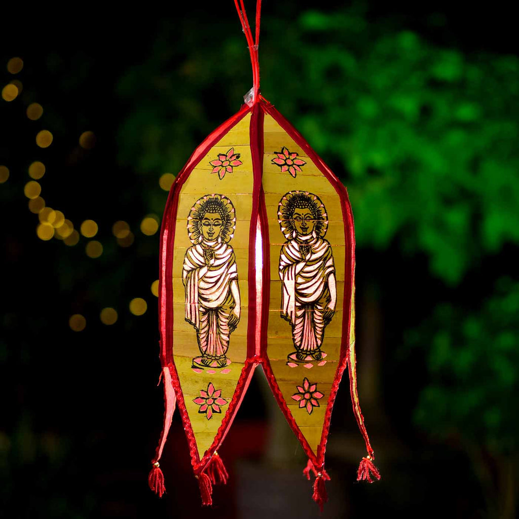 Budhha Blessing Handcrafted Palm Leaf Lanterns (16*10 Inches)