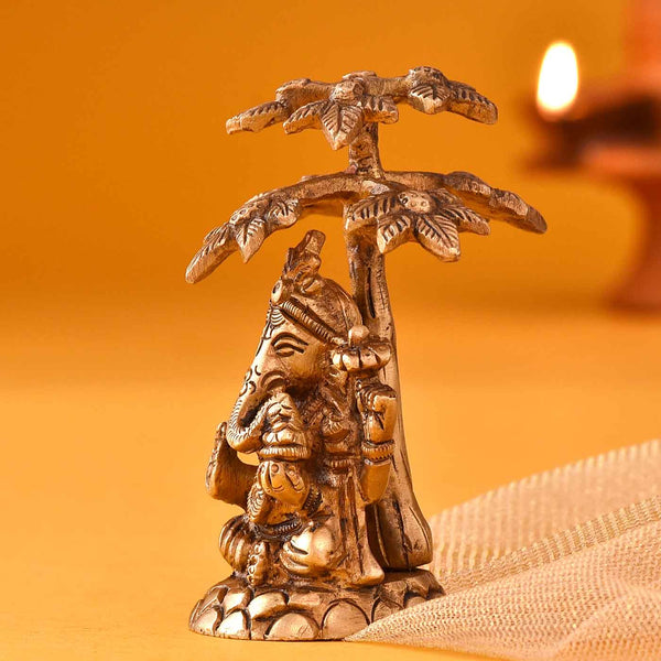 Ganesha Under Tree Brass Idol