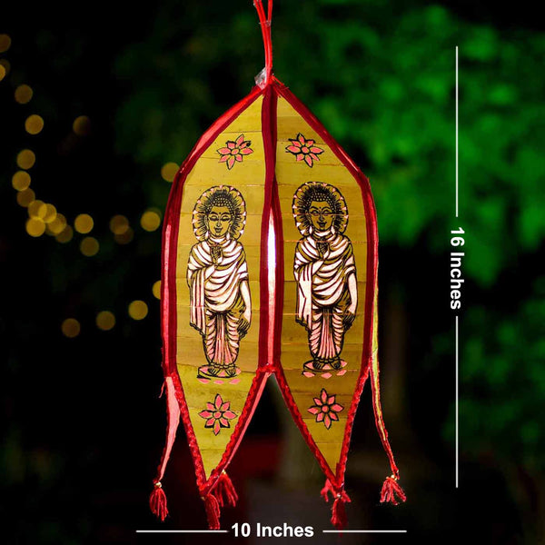 Budhha Blessing Handcrafted Palm Leaf Lanterns (16*10 Inches)