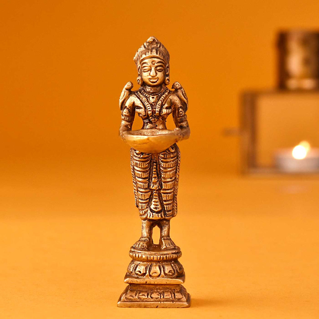 DeepLakshmi "Goddess Of Light" Brass Idol