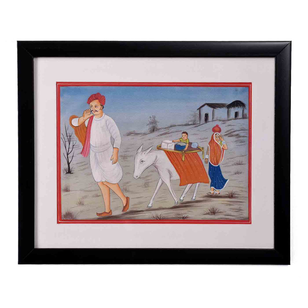 Rajasthani Village Painting (16.5*13.5 Inches)