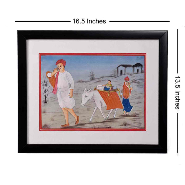 Rajasthani Village Painting (16.5*13.5 Inches)