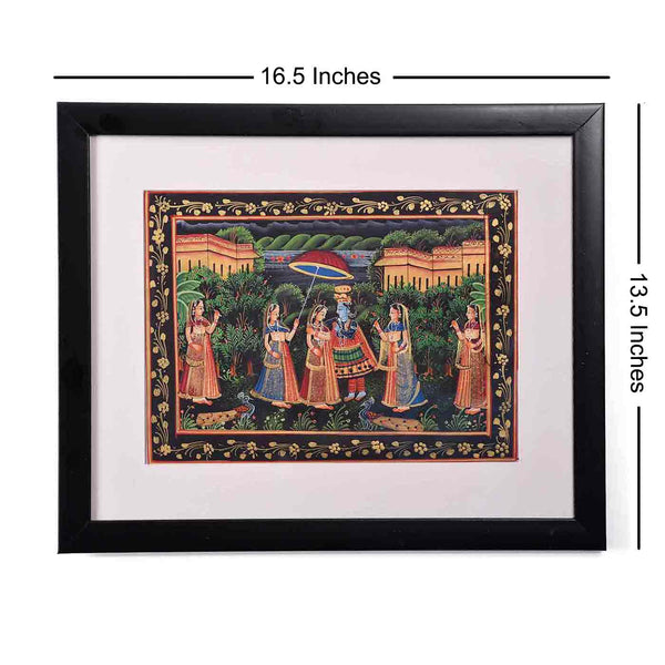 Radha-Krishna Procession Painting (16.5*13.5 Inches)