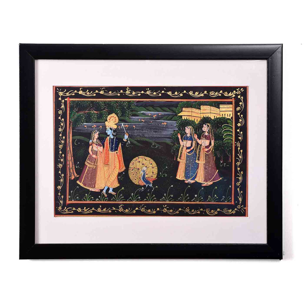 Romantic Radha-Krishna Kishangarh Painting (16.5*13.5 Inches)