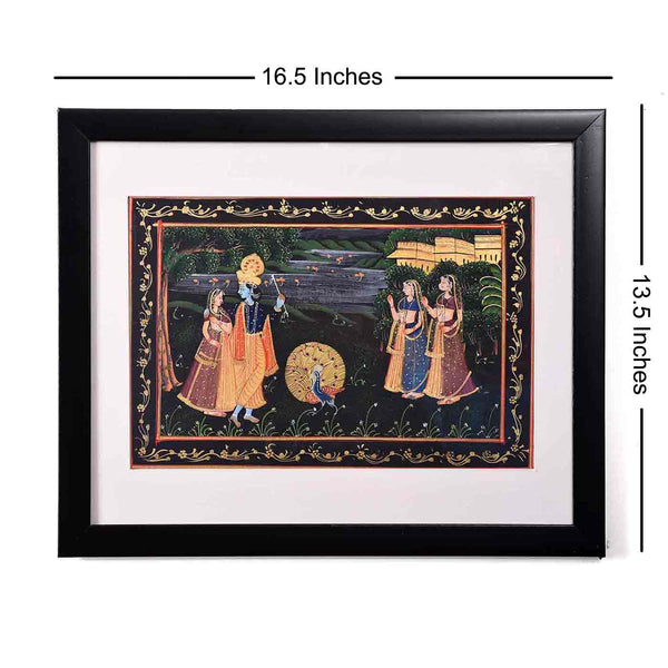 Romantic Radha-Krishna Kishangarh Painting (16.5*13.5 Inches)