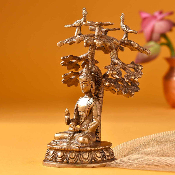 Enlightenment Of Buddha Brass Idol