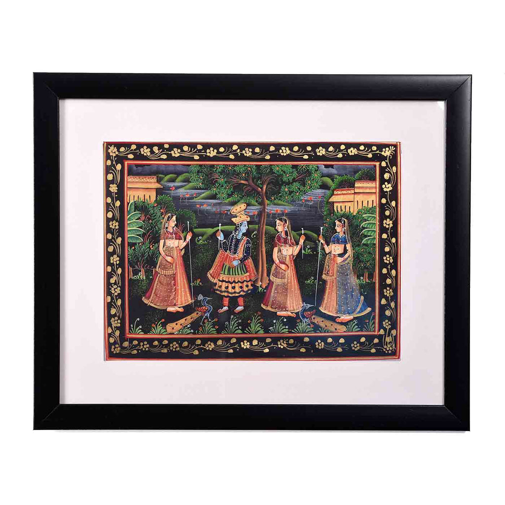 Illustrious Painting Of Radha Krishna (16.5*13.5 Inches)