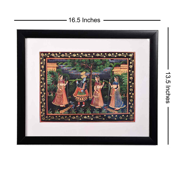 Illustrious Painting Of Radha Krishna (16.5*13.5 Inches)