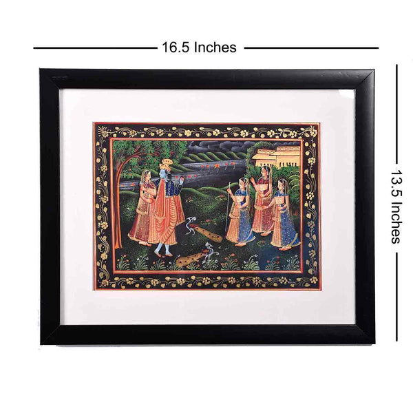 Remniscing Radha-Krishna Love Painting (16.5*13.5 Inches)