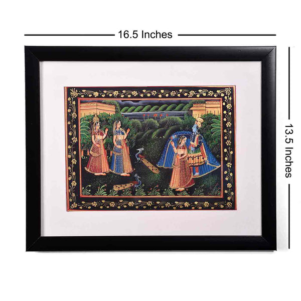 Krishna Hiding Radha Painting (16.5*13.5 Inches)