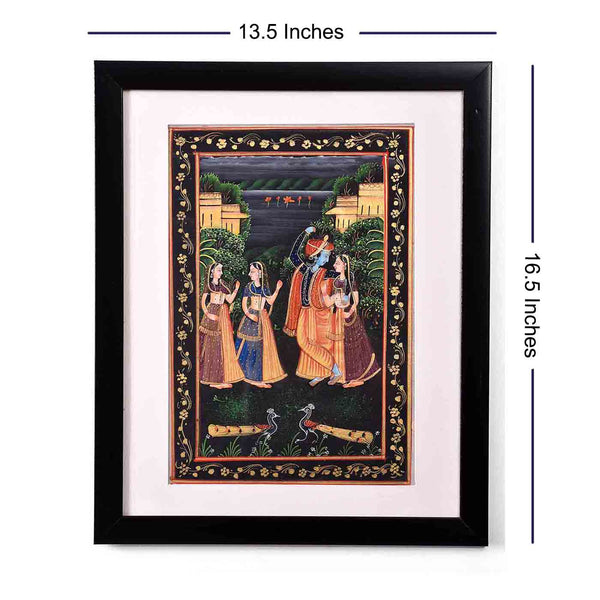 Passionate Radha-Krishna Kishangarh Painting (13.5*16.5 Inches)