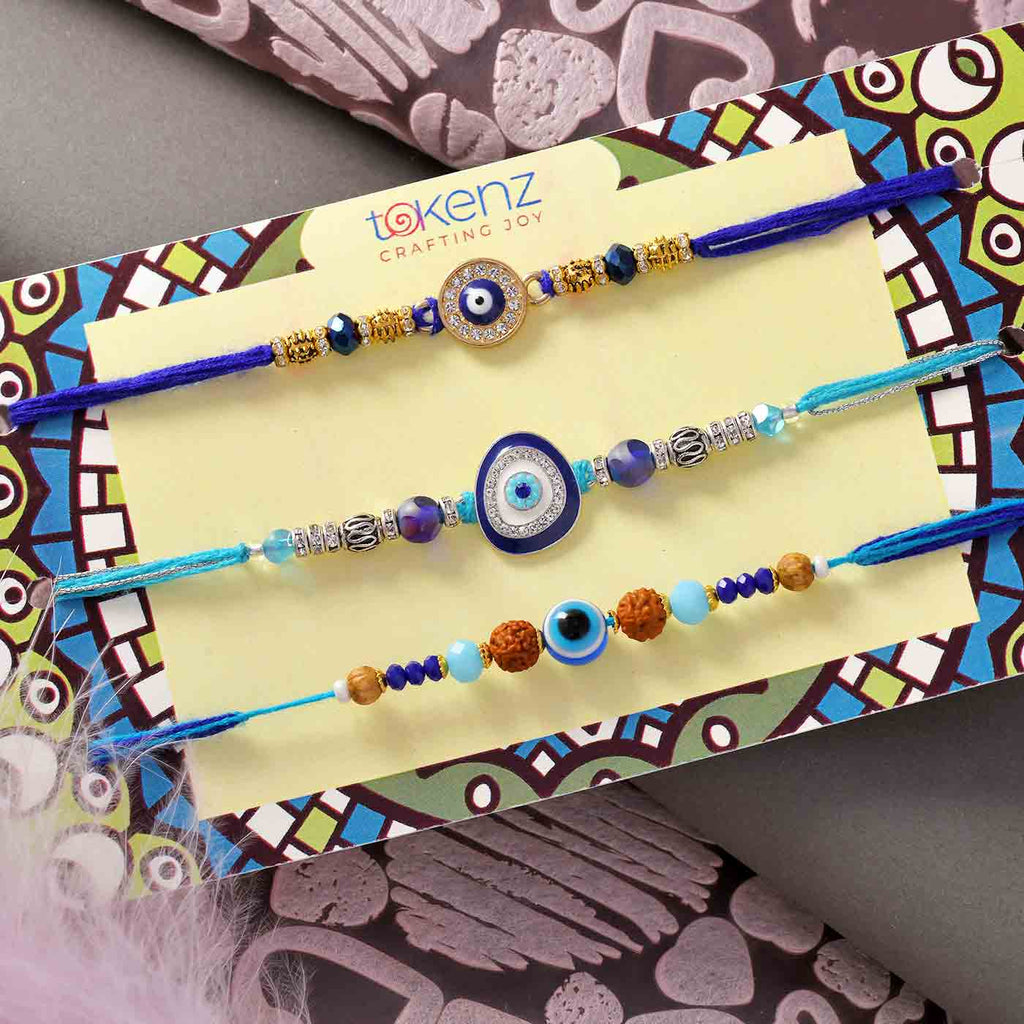 Evil Eye Set Of 3 Rakhis