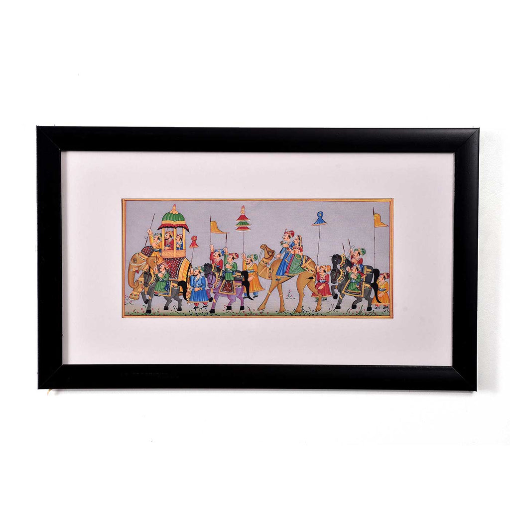 Miniature Art Of Mughal Travel (17.5*10.5 Inches)