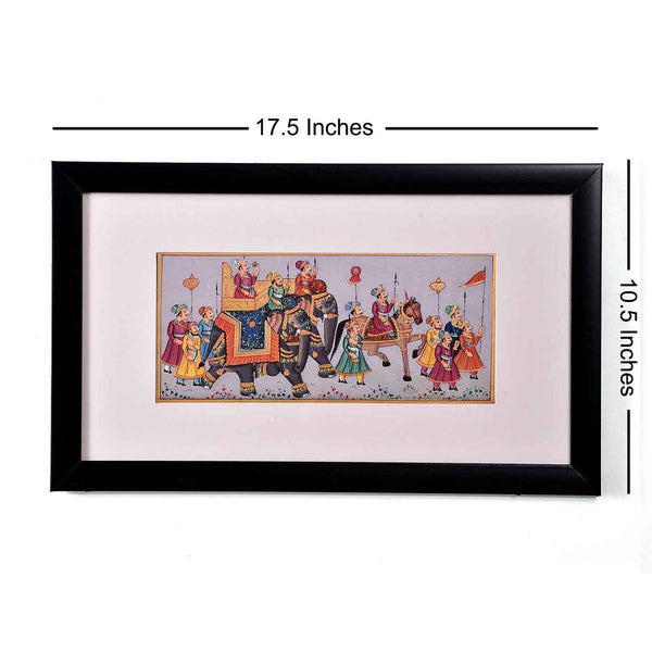 Luxurious Mughal Procession Painting (17.5*10.5 Inches)