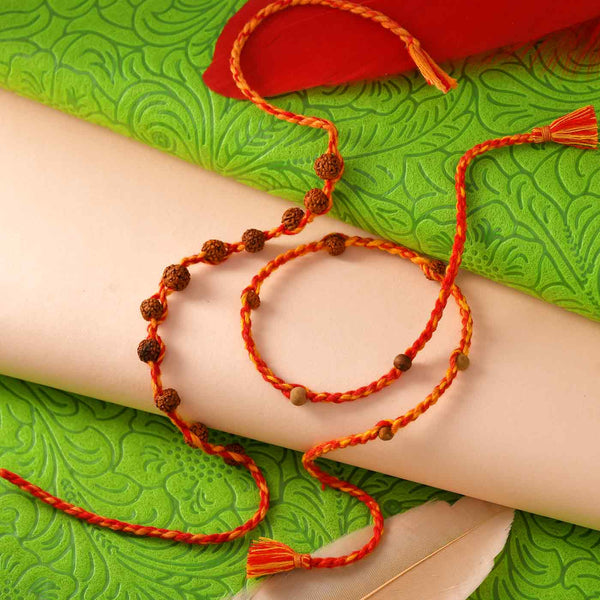 Spiritual Rudraksh Rakhi Set Of 2