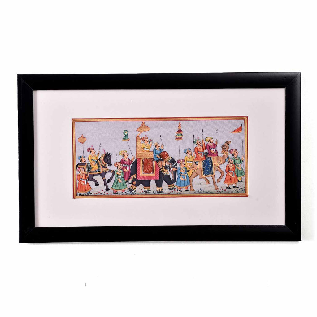 Miniature Mughal Procession Painting (17.5*10.5 Inches)
