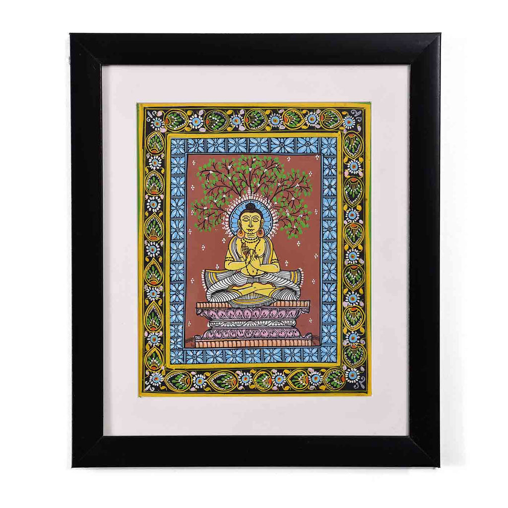 Enlightened Lord Buddha Pattachitra Painting (11.5*13.5 Inches)
