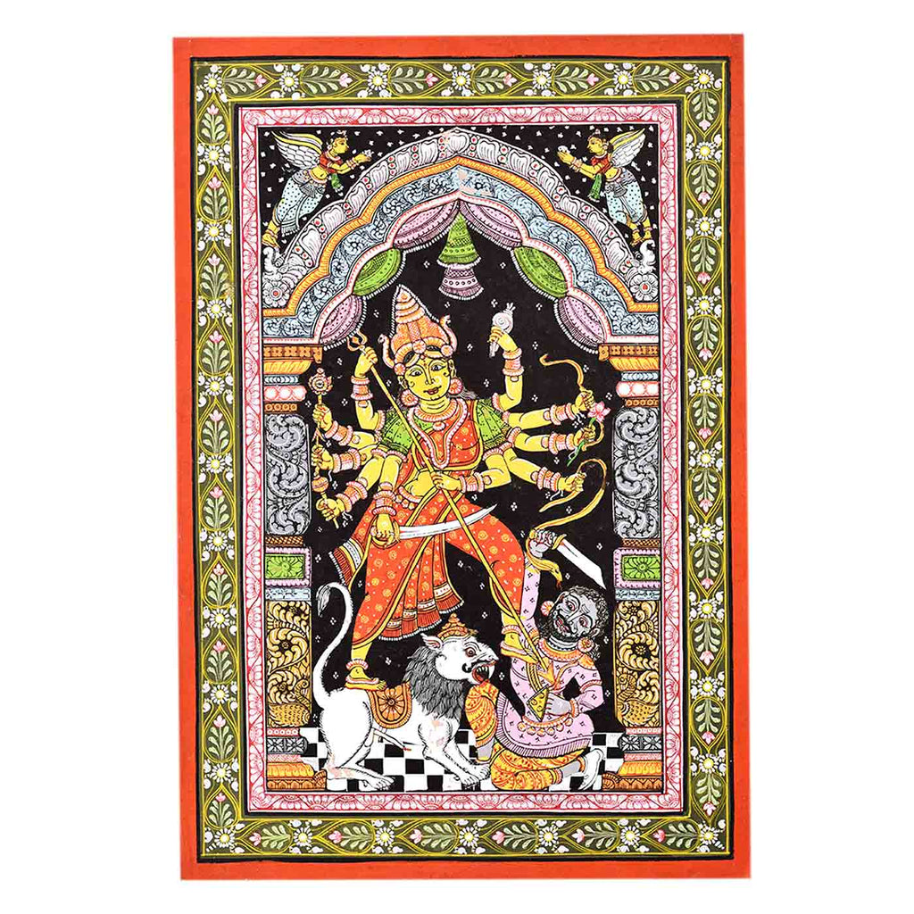 Mahishasura Mardini With Angel Painting (13*19 Inches)