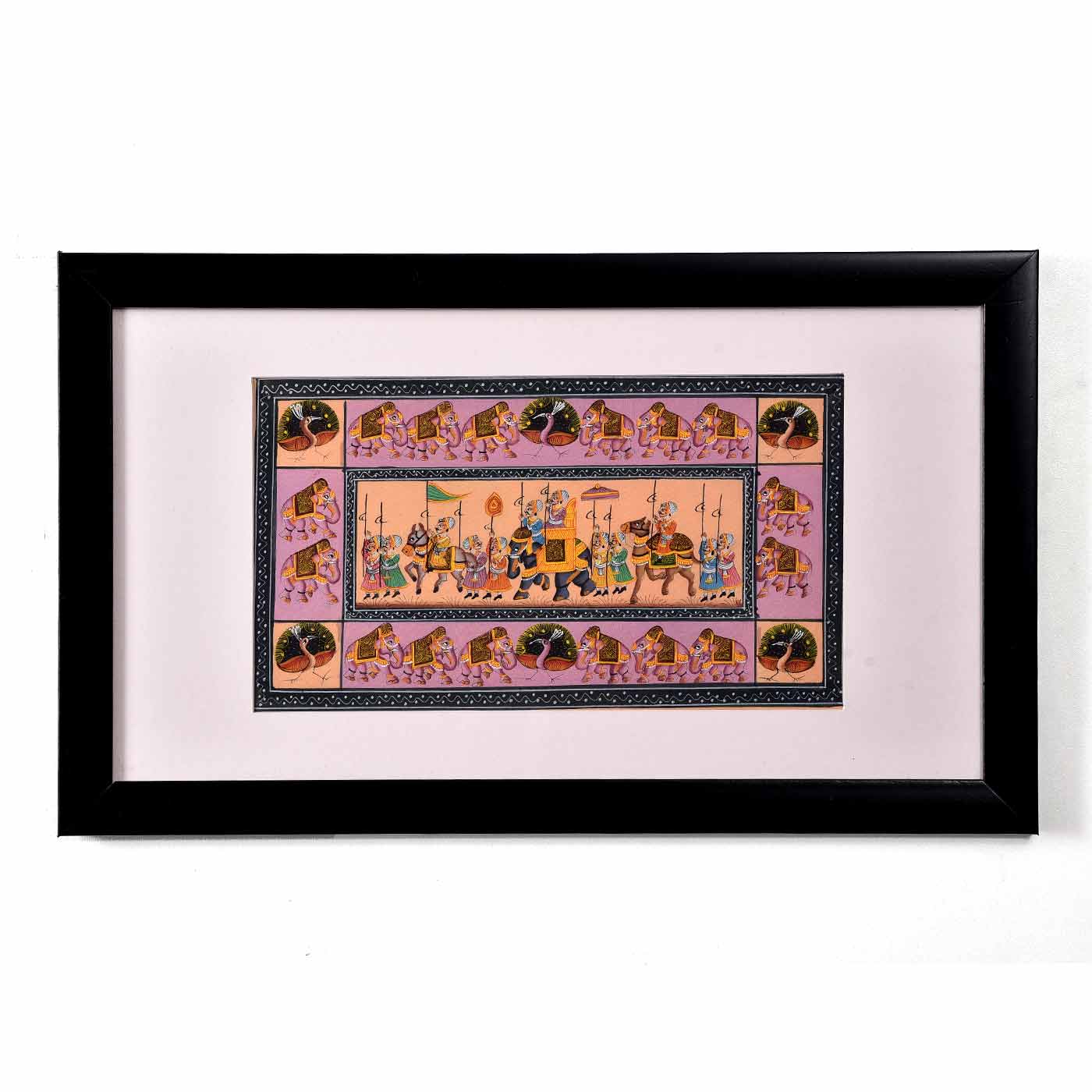 SAF paintings Rajasthani FolkArt UV Textured Framed Painting