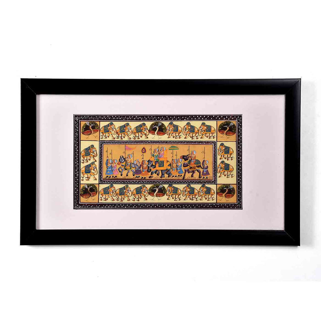 Rajasthani Procession Miniature Painting (17.5*10.5 Inches)