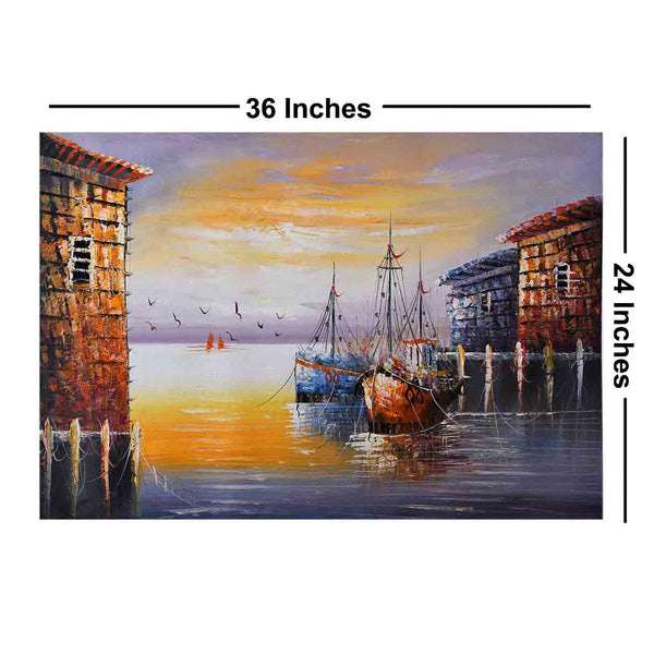 Spectacular Italian Coastal Seascape Painting (36*24 Inches)