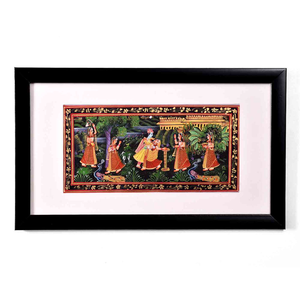 Immersed In Love Radha-Krishna Painting (17.5*10.5 Inches)