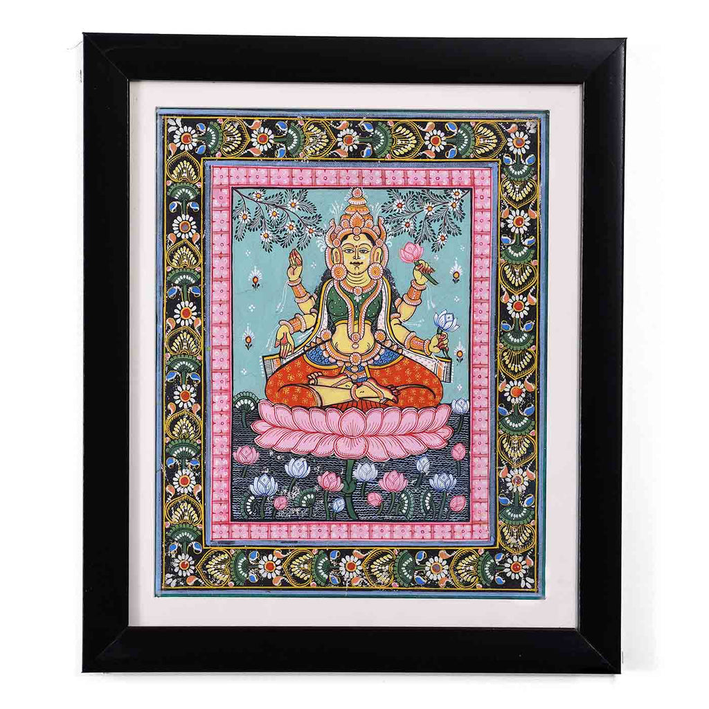 Mesmerizing Lakshmi Maa Pattachitra Painting (11.5*13.5 Inches)