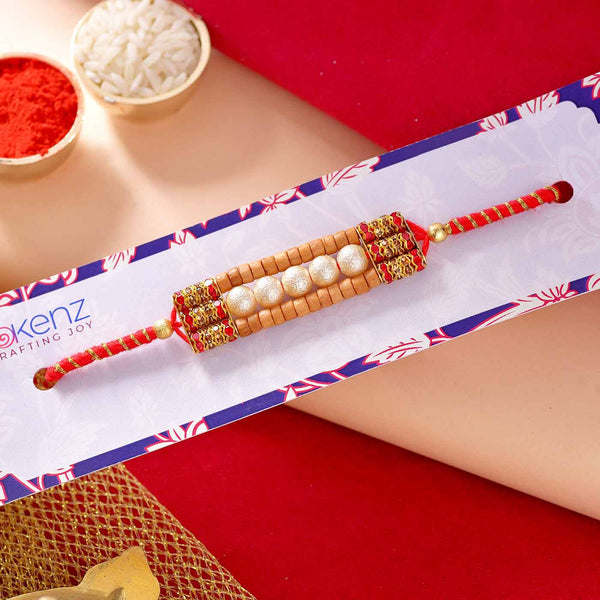 Enchanting Sandalwood Beads Rakhi