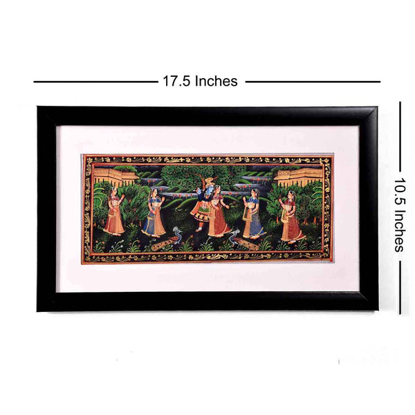 Kanhaiyya Dancing Rajasthani Painting (17.5*10.5 Inches)