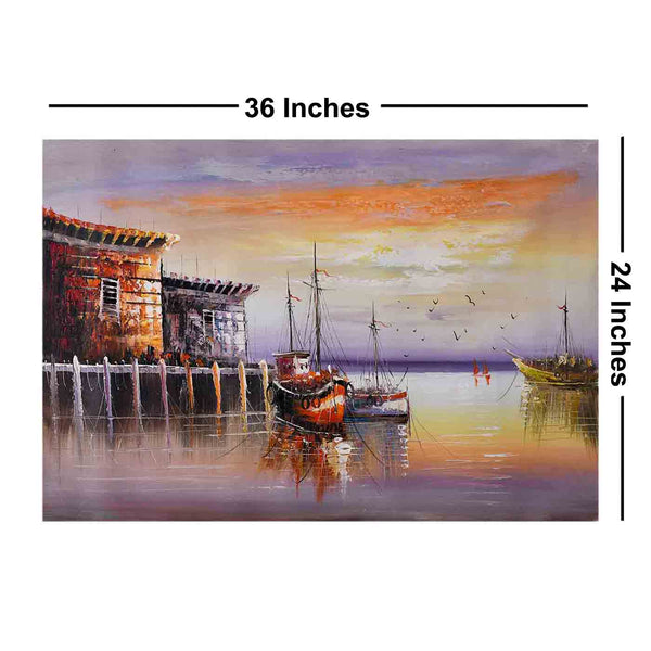 Creative Italia Coastal Seascape Painting (36*24 Inches)