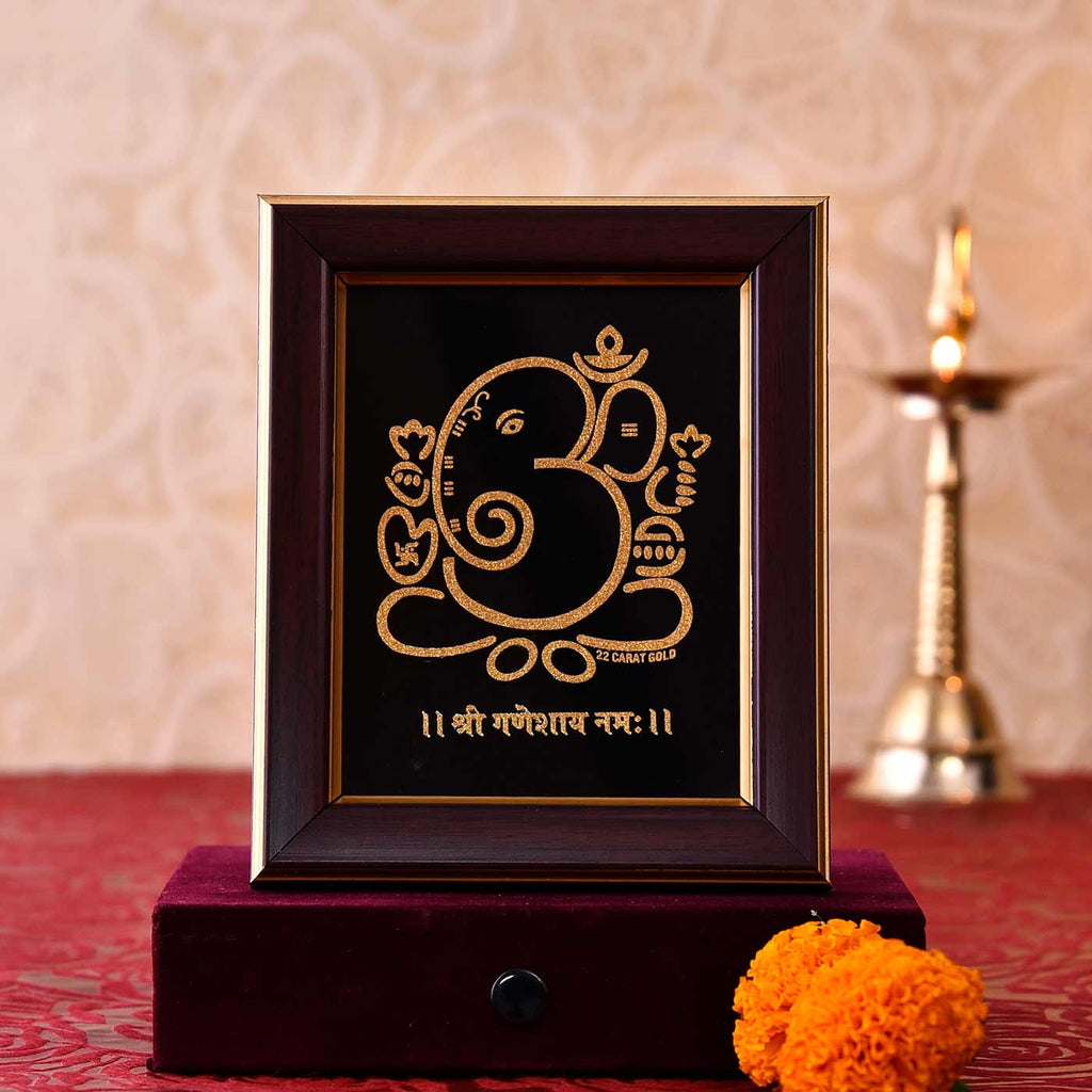 Artistic Ganesha Gold Frame