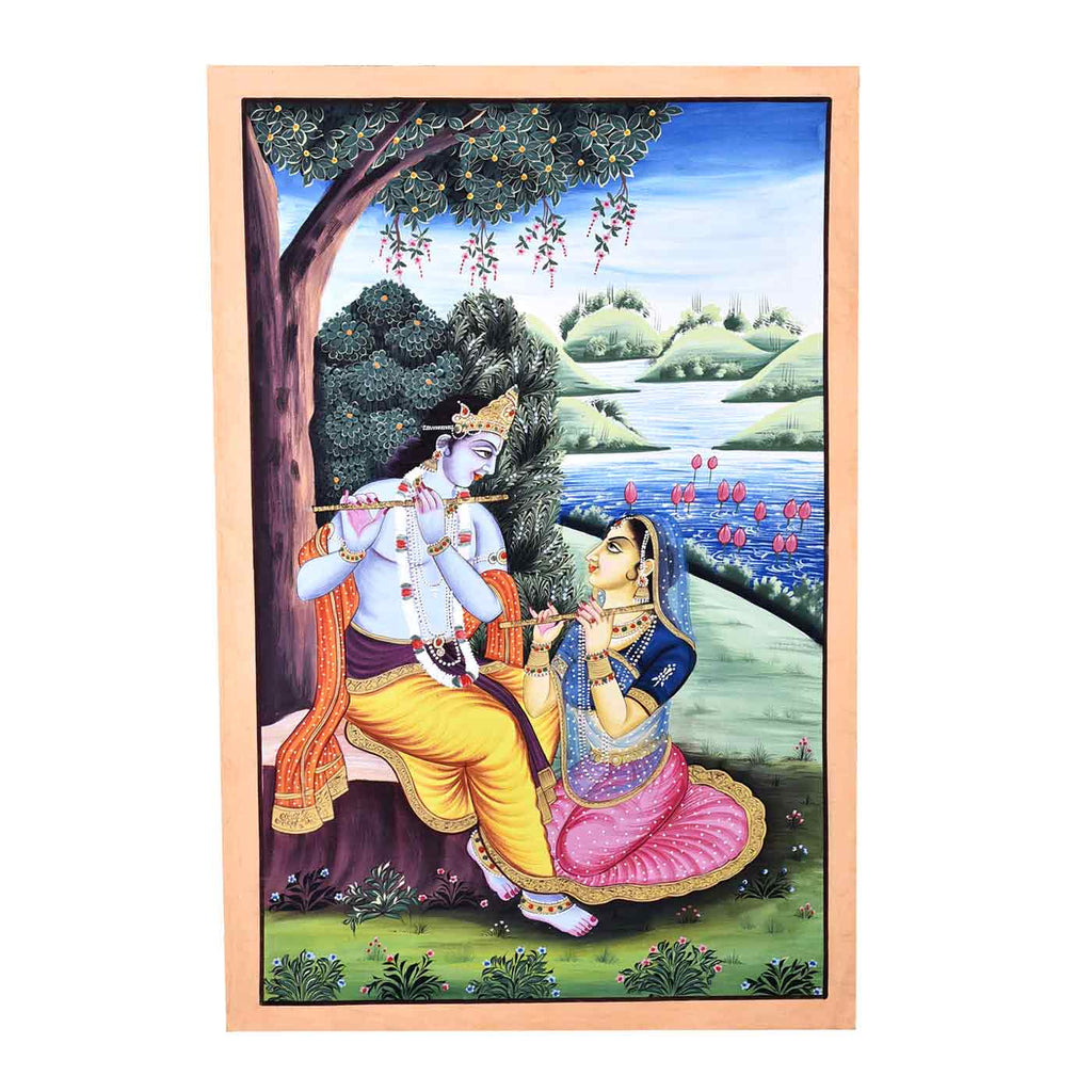 Song Of Love Radha Krishna Rajasthani Painting
