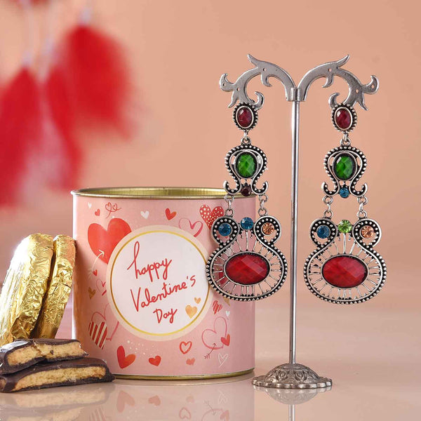 Valentine's Day Special Earrings With Chocolate Cookies