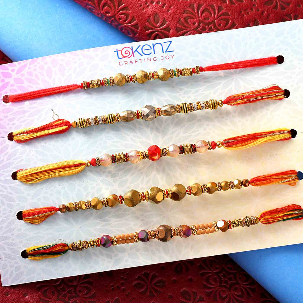 Fancy Beads Set Of 5 Rakhis
