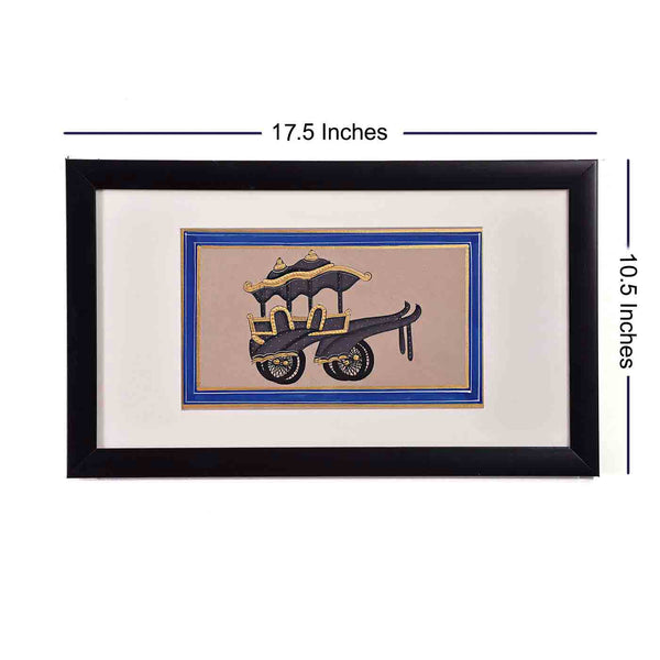 Framed Four Wheel Carriage Painting ( 17.5*10.5 Inches)