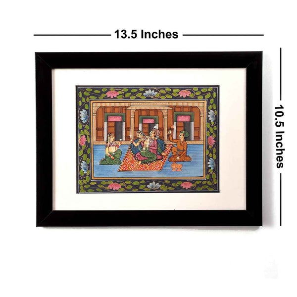 Mughal Darbaar Framed Silk Painting (13.5*10.5 Inches)
