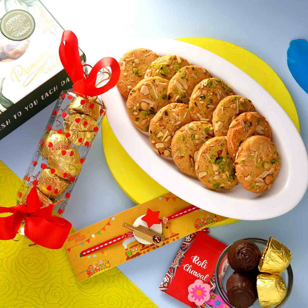 Cricket Rakhi With Dry Fruit Cookies & Assorted Chocolate
