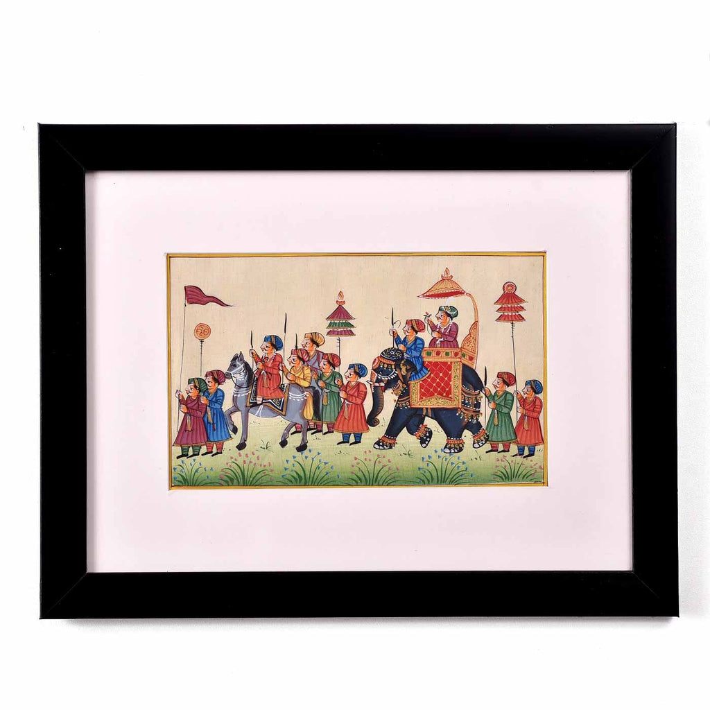 The Royal Parade Framed Miniature Painting (13.5*10.5 Inches)