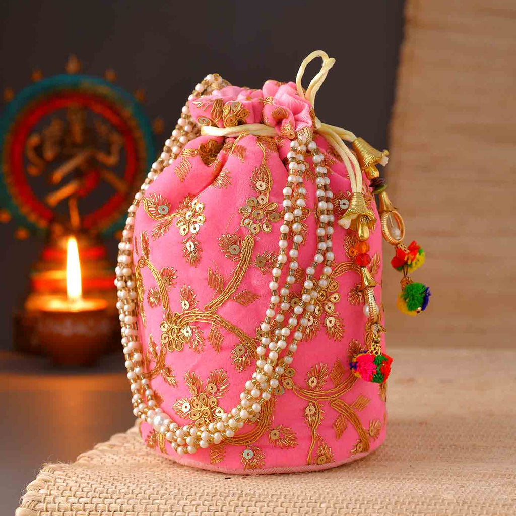 Party Potli Bag With Embroidery