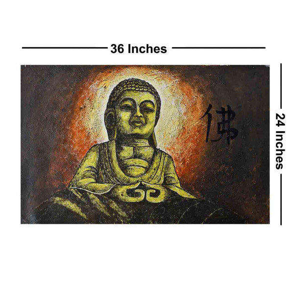 Enlightened Lord Buddha Portrait Painting (36*24 Inches)
