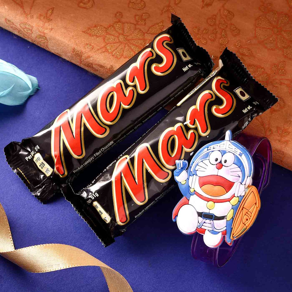 Doremon Rakhi With Mars Chocolate