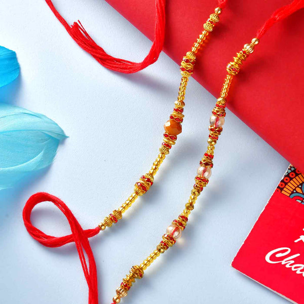 Endearing Set Of 2 Rakhis With Assorted Chocolate Box