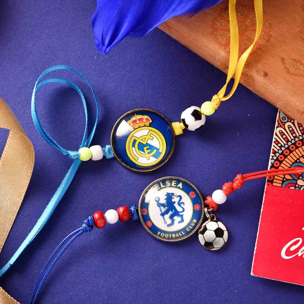 Soccer Set Of 2 Rakhis With Chocolates