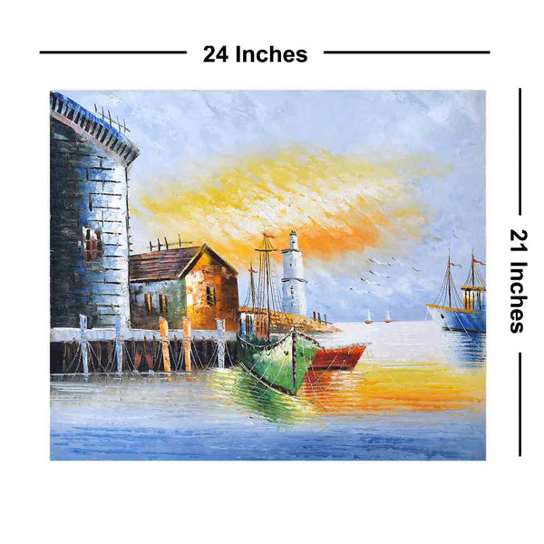 Wonderful Coastal Seascape Painting (24*21 Inches)