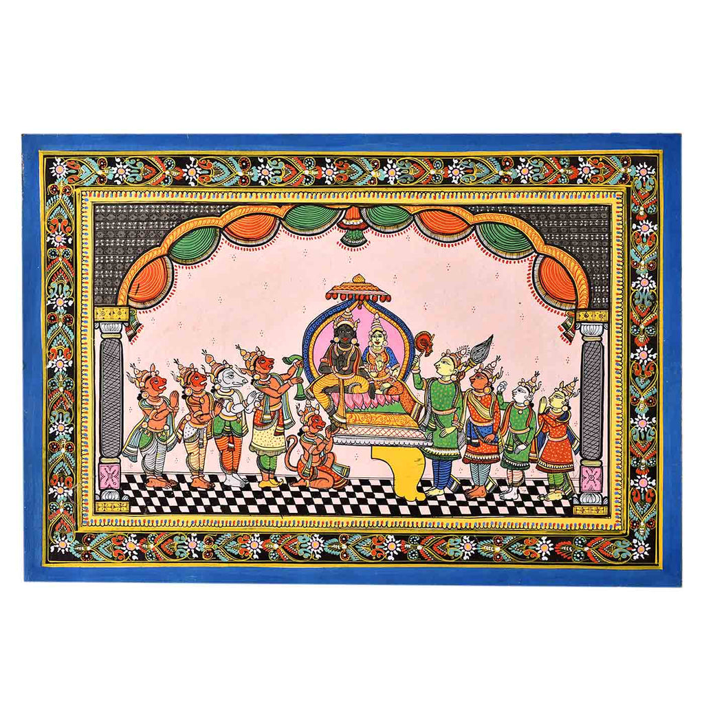 Emotional Krishna Gopi Departure Painting (13*19 Inches)